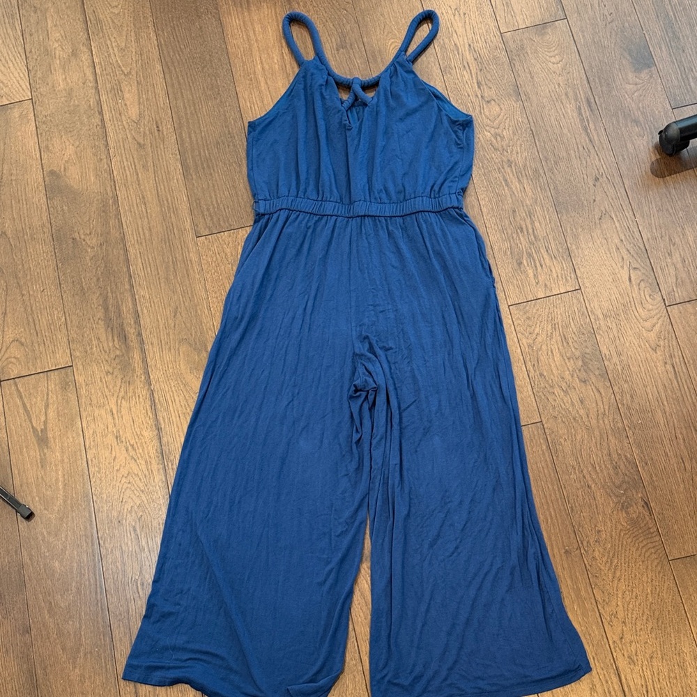 Loft Wide Leg Stylish Blue Jumpsuit Medium C1-074 - Picture 5 of 7
